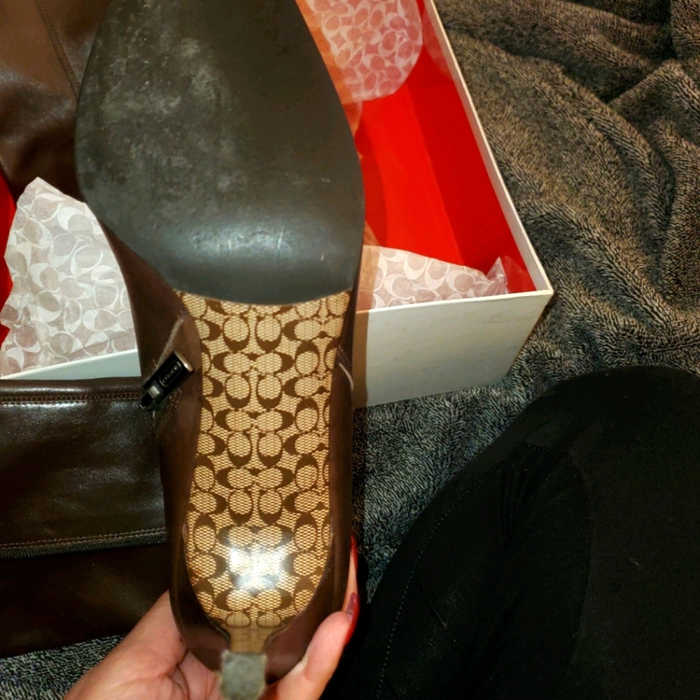 Coach leather tall boots
